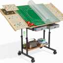 CODACE Puzzle Table with Drawers - 1500 Pieces Jigsaw Puzzles Table for Adults, Tilting Puzzle Board with 6 Sorting Trays and Cover, Tables with Adjustable Height Leg and Wheel, Puzzle Lover's Present