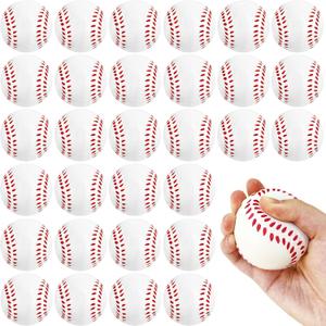 30 Pack Baseball Stress Balls,2.5 Inch Soft Foam Baseballs,Sports Squeeze Balls Toys for Kids,School Carnival Reward,Sports Theme Party