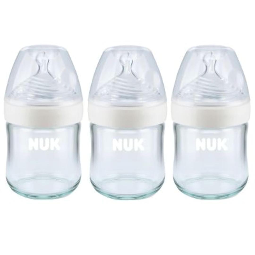 NUK Simply Natural Glass Baby Bottles, 4 oz, 3 Pack