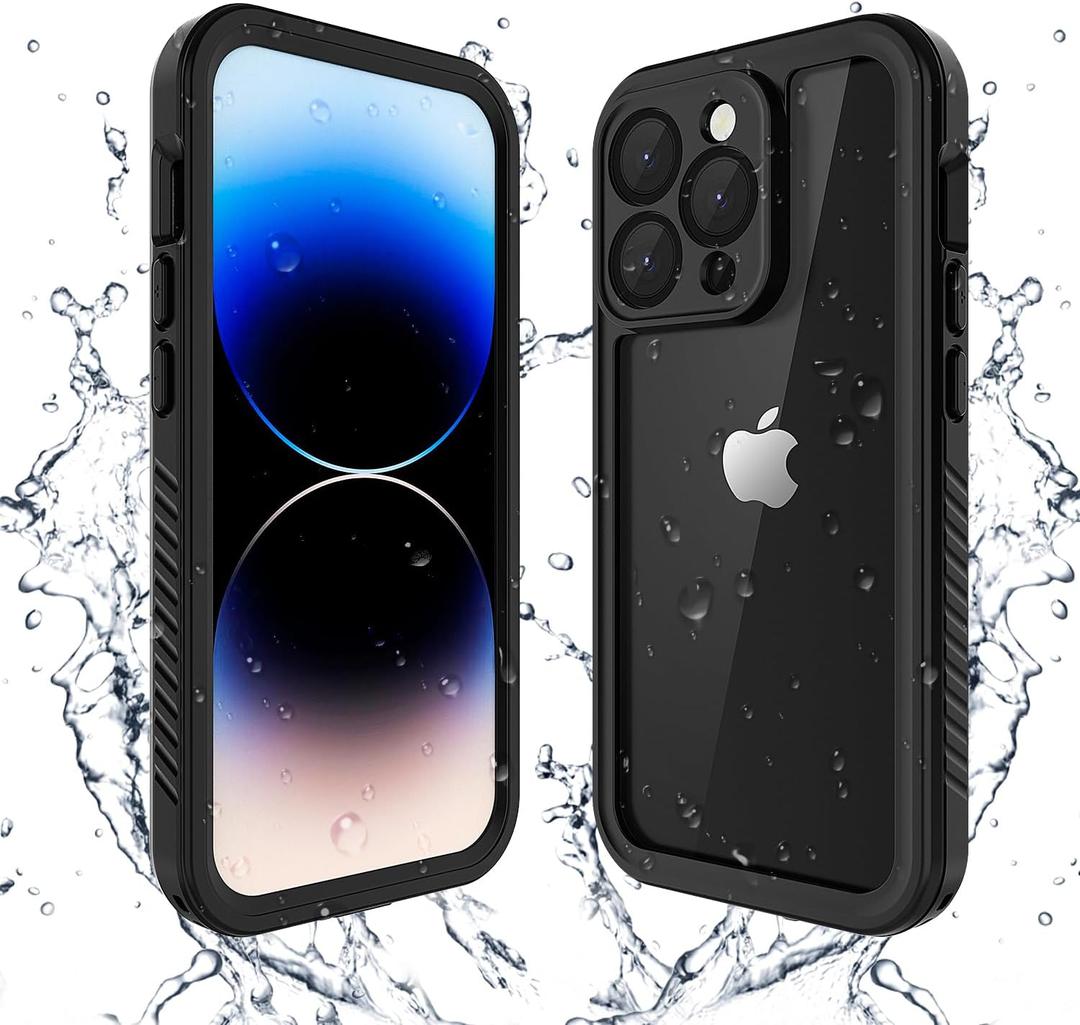 Lanenas for iPhone 14 Pro Max Case, 14 Pro Max Waterproof Case with Built-in Screen Protector, Full Body Heavy Duty Phone Case Dustproof Shockproof Case Cover for iPhone 14 Pro Max 6.7inch Black