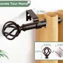 Bronze Curtain Rod 32 to 58 Inches (2.6 to 4.8 ft), USFOOK 7/8 Inch Heavy Duty Curtain Rods for Windows, Telescoping Splicing Drapery Rods with Twisted Cage Finials