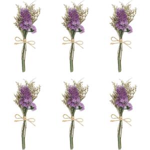 PATIKIL Mini Dried Flower Bouquet, 6 Pcs Forget-me-not Natural Wildflower with Stem Decor Baby's Breath Boho Floral Plant Flower for Crafts DIY Photo Props Gift Wedding Decor, Rose Red