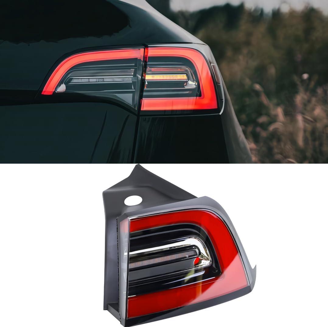 4-PIN Rear Tail Light Assembly Compatible With 2019-2024 Tesla Model Y Rear Passenger Side Brake Outer LED Tail Lamp Replaces# 1502087-00-D
