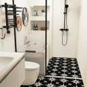 Peel and Stick Floor Tiles: 30pc 11.81 * 11.81in Waterproof Vinyl Flooring Black and White, Easy to Install Self-Adhesive Tile Sticker for Bathroom, Kitchen, and Bedroom