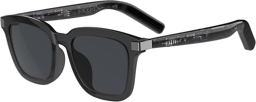 Smart Glasses for Women Men, UV400 Polarized Curved Lenses Bluetooth Sunglasses, Auto On/Off by Wearing Sensor, Audio Music Glasses with Speaker, Wide FaceBluetooth Glasses for Travel Work Driving-G