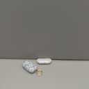 Compatible with Airpod pro 2nd/1st Generation Case Cover with Gold Round Keychain Cute Pattern Hard & Anti Slip Cover for Men Women & Girls(Blue Flower)