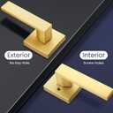EHOMEWARE 6 Pack Keyless Door Handle Set Passage Door Lever for Hall and Closet, Satin Brass Finish