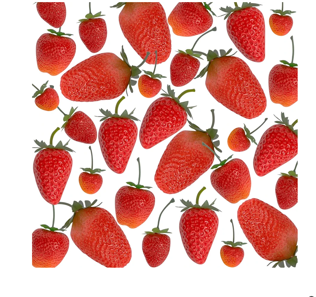 Happy Trees 30 Pieces  Artificial Strawberries Assorted Size, Lifelike Plastic Fake Fruit Decoration for Home Kitchen Party Photography Props (Red),(Pack 3)