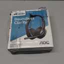 AOC Wireless Headset with Mic for Work with Noise Cancelling Mic for Clear Calls, 30H Playtime PC Bluetooth Headphones and Multipoint Connect to Laptop Computer and Mobile, Wired or USB Dongle- White