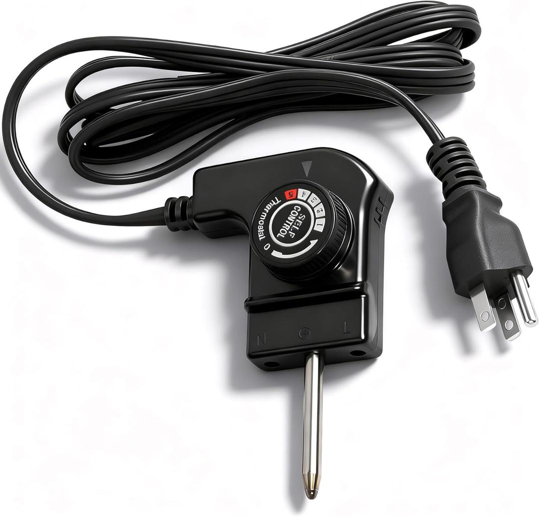 Electric Skillet Cord Replacemen for Masterbuilt,Hamilton Beach,Chefman,Presto,Cuisinart Fondue Pot,15A/125V Adjustable Thermostat Probe Cord,Thermostat Control for Grill/Griddle/Smoker/Fryers