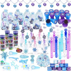 Frozen Party Favors, Snowflake Princess Theme Birthday Supplies Set 170PCS - With Various Party Toys Goodie Bag Stuffers, Piata Filling Perfect for Winter Party Decorations for Girls