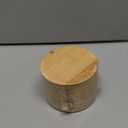 KITCHENDAO Bamboo Salt Cellar Bowl Box Container with Built-in Spoon, Elegant Kitchen Salt Dish Holder Saver Jar with Swivel Magnetic Lid to Storage Pepper Spice, 6OZ