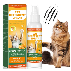 Cat Deterrent Spray, Cat Repellent Spray - Indoor & Outdoor Training Safe Cat Training, Protect Furniture, Sofas, Rugs, Restricted Areas-for Behavior, Natural, Effective - New Formula, Pack of 2 