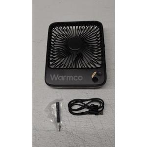 Warmco 10000mAh Portable Travel Fan 7-inch, [10-24H Runtime] Ultra-thin Digital Display Mini Desk Battery Operated Fan for Bedroom, Camping, Cruise Essentials 2025 (Black)