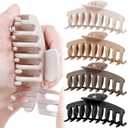 TOCESS Nylon Hair Claw Clips: Flexible & Unbreakable Safe Large Neutral Hair Claws for Thick/Thin Hair Women - Strong Hold 4 Pack 4.3 Inch Big Jaw Clips - Perfect Stocking Stuffers