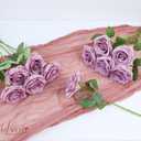 LVEFIT 12pcs Artificial Rose Flower Mauve Rose Flower with Long Stem Silk Roses Bouquet for Wedding Bridal Shower Party Home Decoration