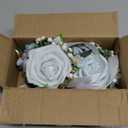 Set of 2 Wrist Corsage Wristlet for Wedding Bridesmaid Mother Grandmother for Bridal Shower Wedding Artificial Roses Flower Prom (Dusty Blue)