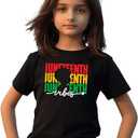 hrcfbk Repeating Juneteenth Vibes Kids Toddler Baby Boys Girls Shirt Independence Day Black History Shirt (5T,Juneteenth Vibes) 120