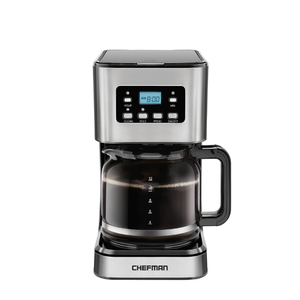 Chefman 12-Cup Programmable Coffee Maker w/ Digital Display, Auto Shut Off - Stainless Steel