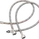 32" Length Faucet Supply Lines 3/8" Comp x M10 Male Connector Line Braided Stainless Steel Nylon Sink Hose Extension for Bathroom Kitchen Faucet 2Pcs (1 Pair)