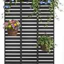 Metal Privacy Screen Outdoor - 60" H X 36" W Freestanding Privacy Fence Panels with Stakes - Decorative Garden Air Conditioner Trash Can Pool Equipment Enclosure for Backyard Patio Wall