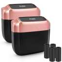 Car Trash Can with LidBuilt-in Storage Garbage Bag,Leakproof/Waterproof Garbage CanCar Organizer AccessoriesMini Trash Bin for Car, Home, Office with 60pcs Trash Bags (2 PACK, PINK)