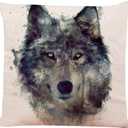 Nordic Simple Watercolor Painting Wolf Animals Art Throw Pillow Cover Square Decorative Throw Pillow Cushion Case for Home Couch Living Room Bed Sofa Car 18 x 18 Inches Pillowcase