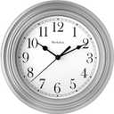 Westclox Quartz Movement Round Wall Clock, Contemporary Analog Design, Battery-Powered for Indoor Use (Silver, 9 Inch) (Gray)