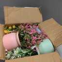 Yoratee 6pcs Artificial Pot Flowers Small Fake Plants Mini Potted Plants for Home Office Tabletop Decoration