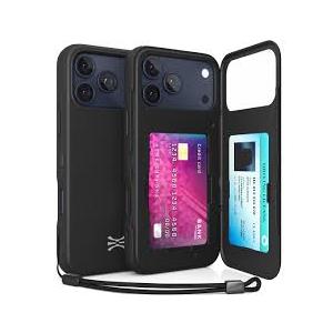 TORU for iPhone 17 Pro Max Wallet Case with Card Holder, Hidden ID Credit Card Slot Flip Kickstand, Slim Fit Shockproof Heavy Duty Phone Cover with Strap - Red