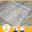 Tinideya 2 Rolls 27 in x 6 ft x 0.017 in Clear Plastic Floor Protector PVC Runner with Grippers Non Slip Stain Resistant Floor Mat Ribbed Covering for Carpet Rug High Traffic Hallway Entrance