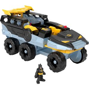 Fisher-Price Imaginext DC Super Friends Batman Toy Transforming Bat-Tank with Lights Sounds & Figure for Pretend Play Kids Ages 3+ Years, 7.374 Inches (Yellow)