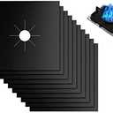 Forlivese Reusable Gas Stove Burner Covers -10 Pack Non-Stick Stovetop Burner Liners Gas Range Protectors Size 10.6x 10.6 Inch Cuttable Dishwasher Safe Easy to Clean