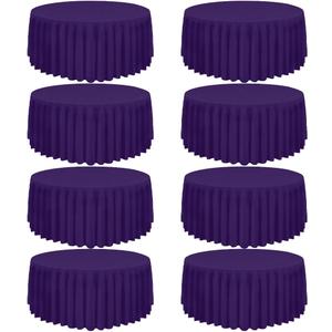 8 Pack Round Tablecloth 120 Inch Cloth Purple Tablecloth for Round Tables, Washable Polyester Table Cloth Stain and Wrinkle Resistant Decorative Table Cover for Wedding Party Dining Banquet