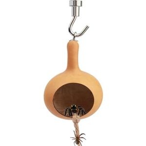 NENHEIONI Handmade Natural Gourd Spider Enclosure, Ideal Habitat for Jumping Spiders and Small Pets includes Swing and Neodymium Magnet Perfect Spider House, yellow, Pack 3