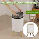 Bathroom Trash Can with Lid 2 Pack, 1.8 Gal / 3.17 Gal Samll Waste Basket
Todaygo Trash bin, Dog Droof, Wood Grain Lid and Legs, Plastic, White, for Bathroom, Bedroom, Living Room, Office, RV, Dorm