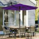 AreShark 9 FT Patio Umbrella for Outdoor, Outdoor Table Umbrella with Push Button Tilt and Crank, Outdoor Patio Umbrellas with 8 Sturdy Ribs for Market, Garden, Pool (Dark Purple)