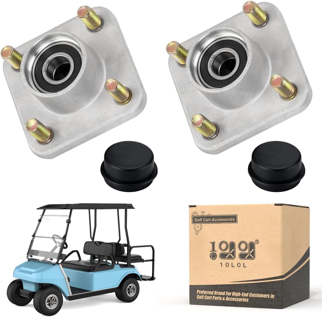 10L0L Golf Cart Front Wheel Hub Assembly 2 PCS for Club Car DS & Precedent 2003-up OEM# 102357701 with Hub Bearing/Oil Seal/Dust Cover