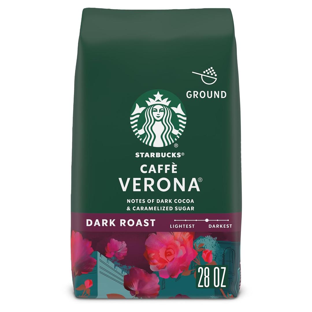 Starbucks Ground Coffee, Dark Roast Hot or Iced Coffee, Caffè Verona, 28 oz (EXP 02/10/26)