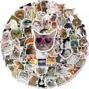GizmoBox 100 Pcs Cute Cat Meme Stickers, Funny Kitten Stickers for Journaling Laptop Scrapbook Water Bottles Guitar Suitcase, Waterproof Vinyl Decals for Teens Adults Kids Boys Girls Gift, CP10015, 3 Pack