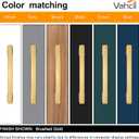 VEHCIL 20 Pack Square Brushed Gold Cabinet Pulls, 5 Inch(128mm) Hole Centers Gold Cabinet Handles Hardware for Kitchen Cupboard Closet Bathroom Dresser Drawer, Solid Zinc Alloy