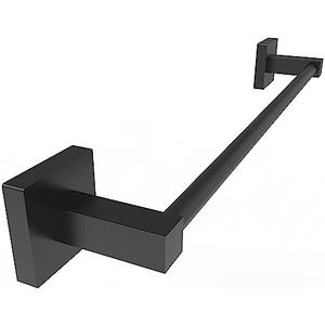 RUACQ Towel Bar 16 inch, Towel Racks for Bathroom Wall Mounted, SUS304 Stainless Steel Towel Holder, Hand Towel Holder Organizer, Matte Black Single Bar, Total Length 18 inch