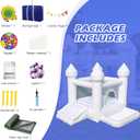 9FT 100% PVC White Bounce House, Suitable for Kids 3-6 Inflatable Castle. The Perfect Toy for Active Children. Suitable for Indoor and Outdoor Play, Party Decoration (Includes Blower)