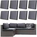 DREAHOTEXTIL 8Pcs Outdoor Cushions Covers Waterproof, Patio Cushion Covers, Stretch Cushion Covers Replacement,Cushion Slipcovers, Furniture Cushion Covers (Grey, 8PCS)