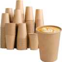 300 Pack 12 oz Paper Coffee Cups, Disposable Kraft Coffee Cups, Hot/Cold Drinking Cup for Water, Coffee, Juice