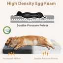 JOEJOY Orthopedic Dog Bed for Large Dogs, Washable Dog Crate Bed Large Sized with Removable Cover, Egg Memory Foam Big Pet Beds, Grey, 35"x22"