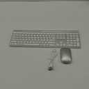 CHESONA Wireless Keyboard and Mouse Combo, Wireless Rechargeable Full Size Multi-Device (BT 5.0+3.0+2.4G) Keyboard Mouse Combo for Mac OS/iOS/Windows/Android (White)