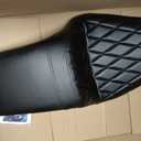 DREAMIZER Sportster Seat,Black Two-up Seat Stepped Type Driver Passenger Seat Compatible with Harley Iron XL883 XL1200 (2004-2006)&(2010-2022) Suitable for 2.3-3.3 GAL (Black Half Diamond)