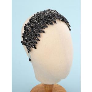 Sither Bridal Crystal Headband for Wedding Party Large Black Crystal Hair Band Headpiece Hair Accessories for Bride Hair Clips for Prom Party Gift(black)