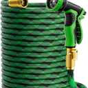 Garden Hose 100 ft, 2025 No Kink Expandable Water Hose 100ft with 10 Function Nozzle, Solid Metal Fittings, Durable Outer Fabric, Lightweight, Flexible, Leak-proof, Stretchy for Watering, Car Washing